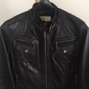 Michael Kors Leather Bicycle Jacket
